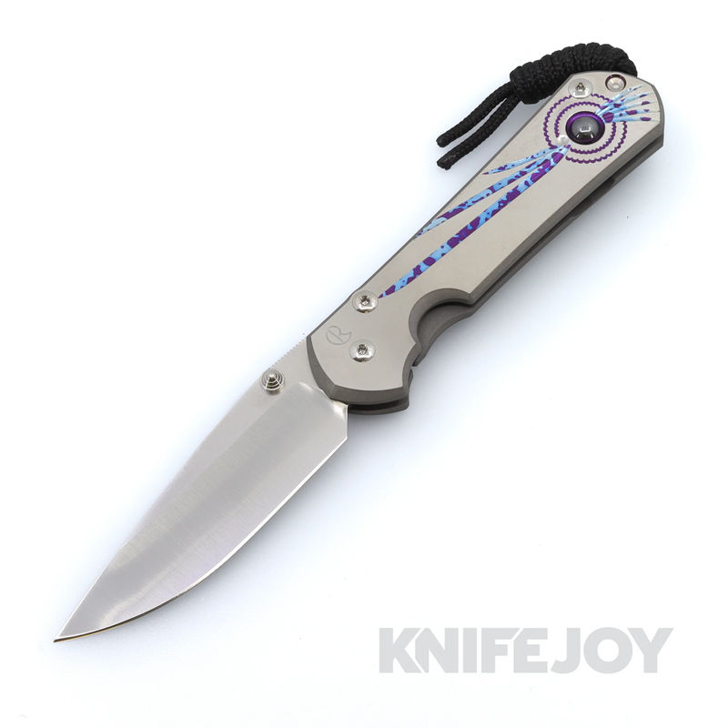 Chris Reeve Knives Large Sebenza 31 Drop Point Magnacut Blade with Unique Graphic Handles and Hematite Accent