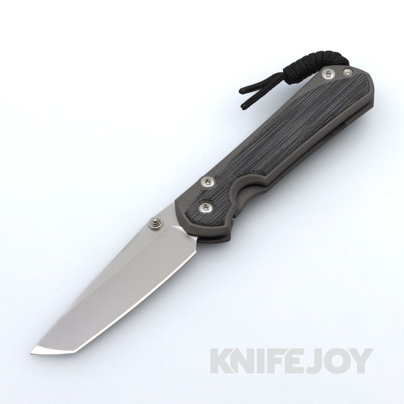 Chris Reeve Knives Large Sebenza 31 Tanto Magnacut Blade with Black Canvas Micarta Inlay and Titanium Handles