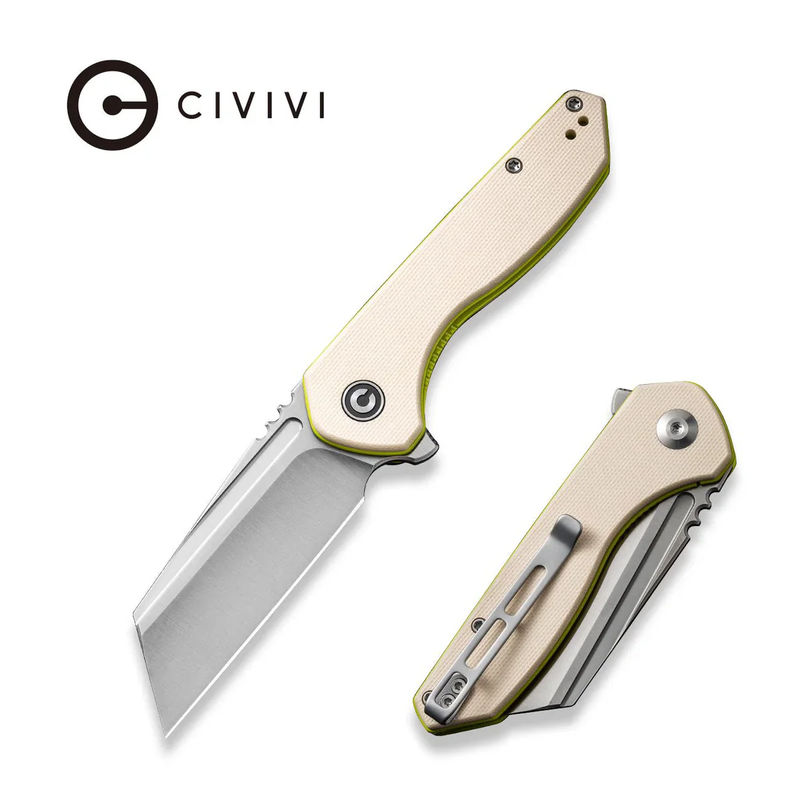We Knife - CIVIVI ExOne Liner Lock Flipper Satin Nitro-V Blade with Ivory G10 Handles