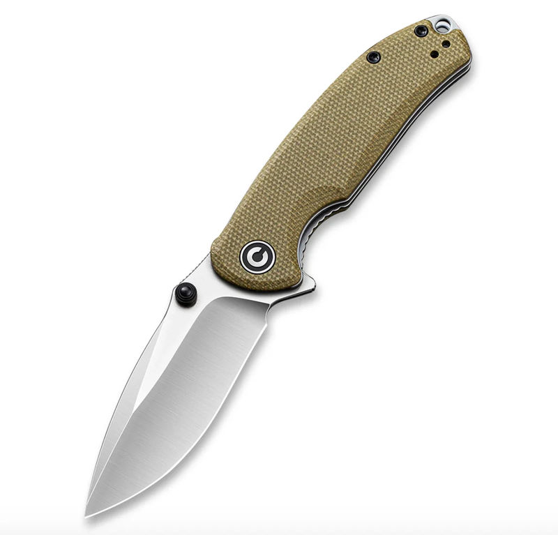 We Knife - CIVIVI Pintail Flipper Knife Olive Micarta Handle (2.98" Satin Finished CPM S35VN)