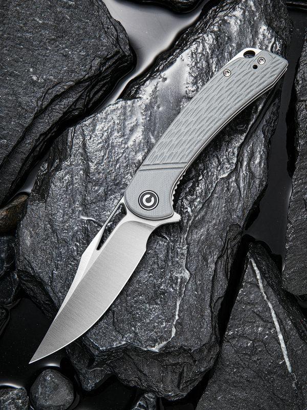 We Knife - CIVIVI Dogma Liner Lock Knife Gray G10 with Satin Blade