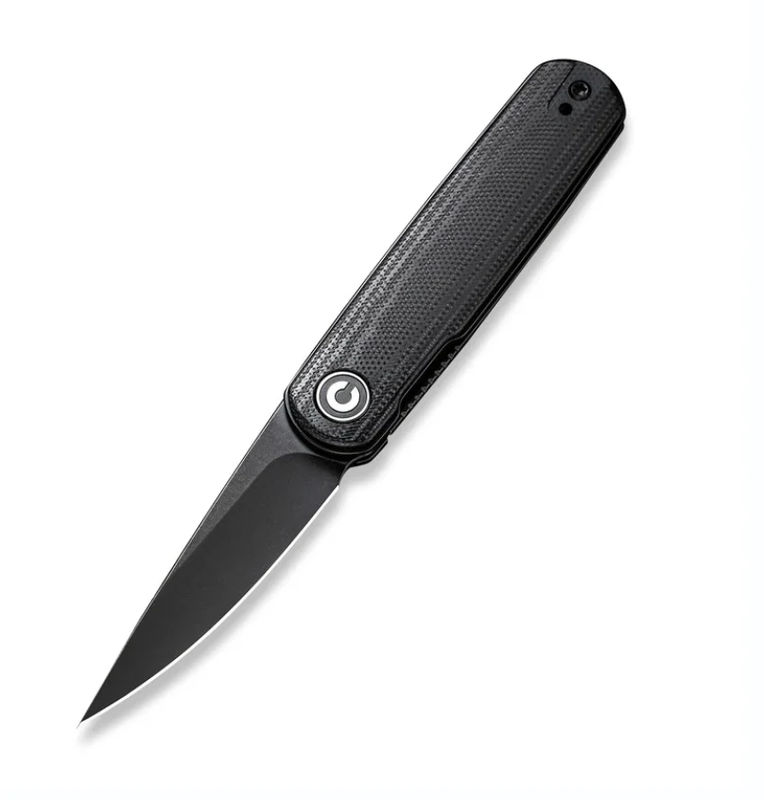 We Knife-CIVIVI Lumi Front Flipper Knife Black G10 with Black Stonewashed 14C28N Blade