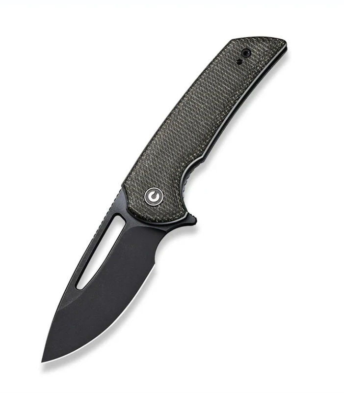 We Knife -CIVIVI Odium Black Stonewashed Blade with Dark Green Micarta Handles Knife
