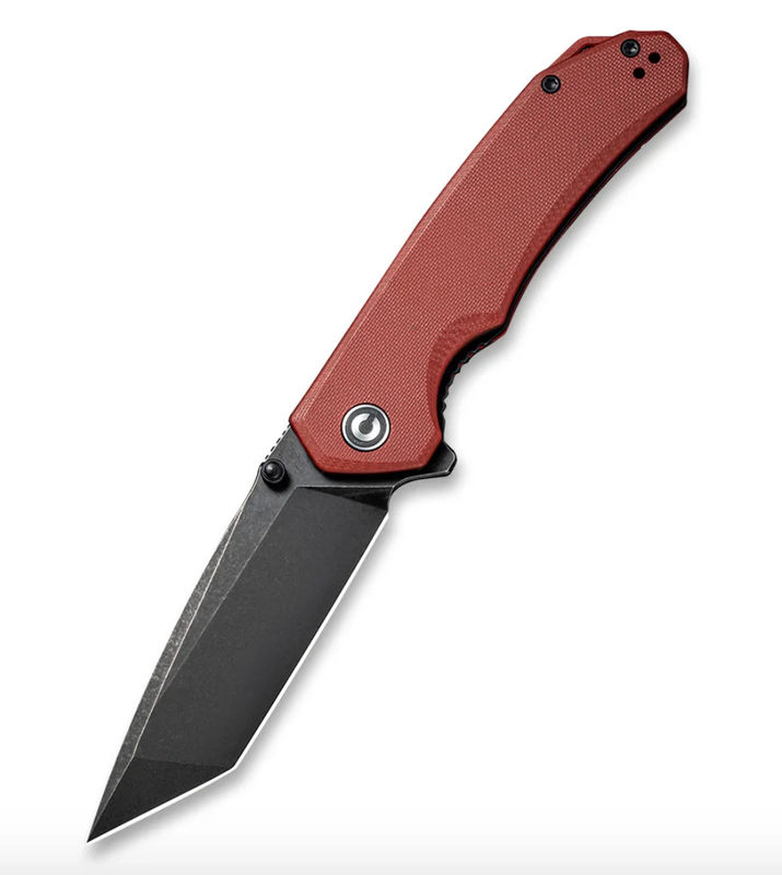 We Knife - CIVIVI Brazen Black Stonewashed Burgundy G10 Flipper Knife