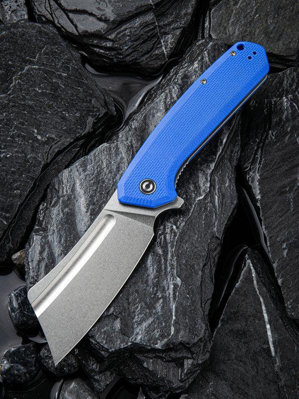 We Knife - CIVIVI Bullmastiff Liner Lock Blue Coarse G10 with Stonewashed Blade