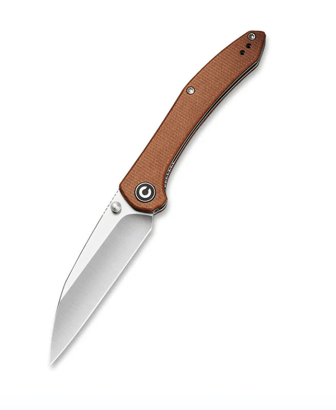 We Knife - CIVIVI Hadros Liner Lock Knife Thumb Stud with Brown Micarta Handles