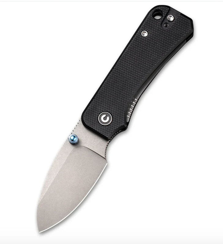 We Knife -Civivi Baby Banter Gray SW Nitro-V Blade with Black G10 Handles