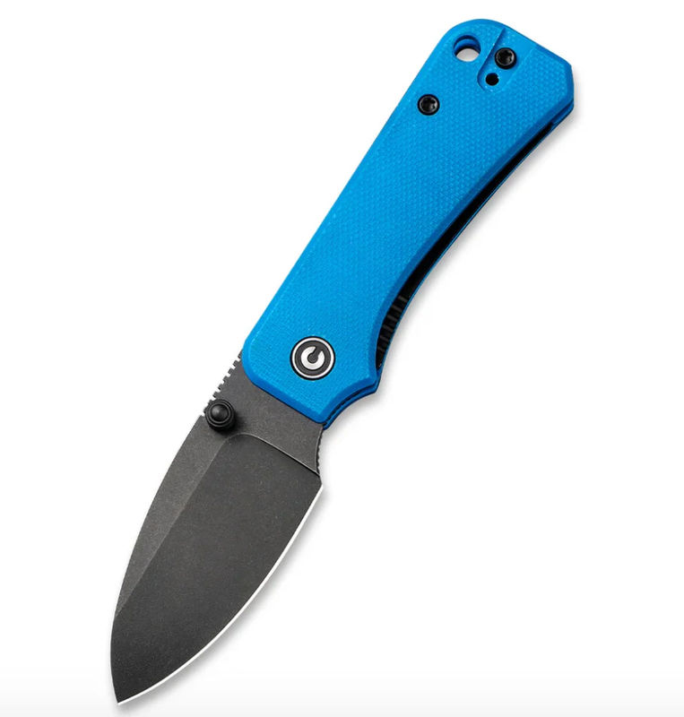 We Knife -Civivi Baby Banter Black SW Nitro-V Blade with Blue G10 Handles
