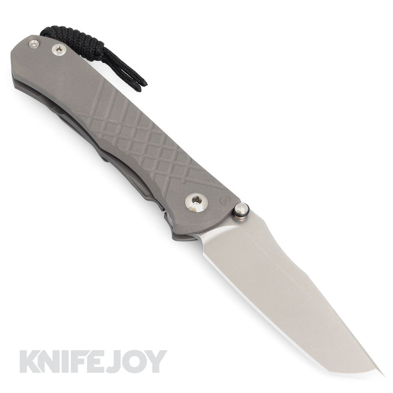 Chris Reeve Knives Umnumzaan Left Hand Tanto Magnacut Blade with Plain Titanium Handles