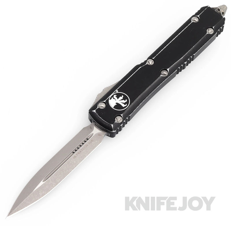 MICROTECH 122-10DBK Ultratech OTF Auto Double Edge Apocalyptic Standard Blade with Distressed Black Aluminum Handles - Scratch & Dent