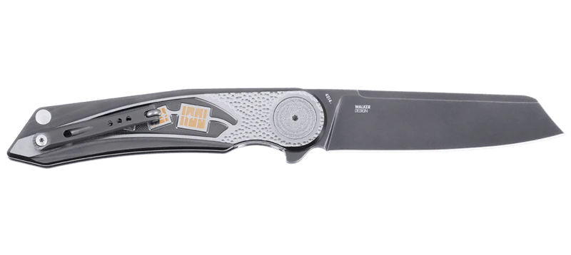 CRKT 4014 Fortuitous Michael Walker Limited Edition Design Liner Lock Folder Black Reverse Tanto Magnacut Blade with Milled Black Titanium Handles/ Damasteel Pivot