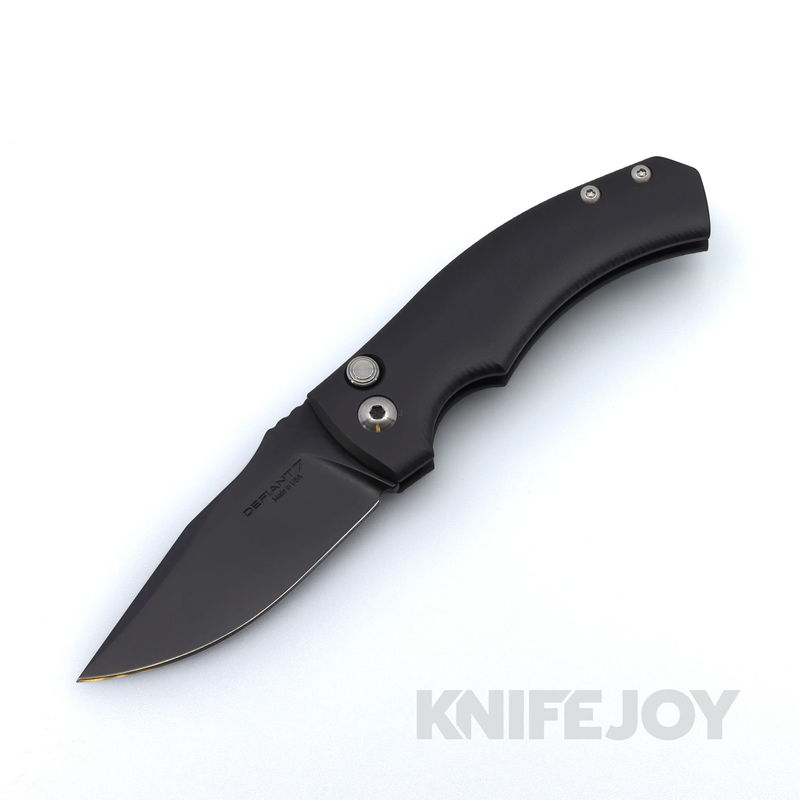 Les George Defiant 7 Valmara with DLC CPM 154 Blade and Black Aluminum Handle