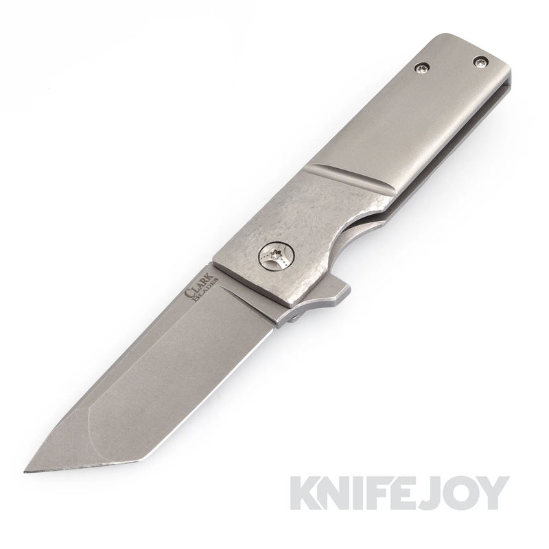 David Clark Knives Grunt 3.25 Flipper Magnacut Blade with Textured Titanium Handles