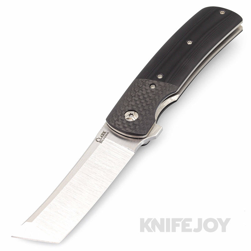 David Clark Knives Datz Flipper Magnacut Blade with Zero Void Carbon Fiber Bolster/ G10 Scales