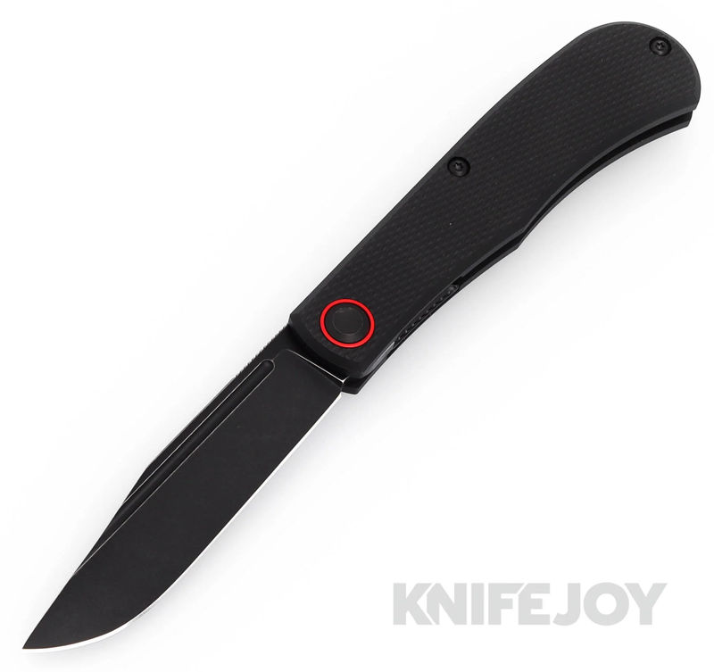 Daedalus Knife Co. "The Lab" Model Front Flipper Blackwash Blade with Black Aluminum Handles