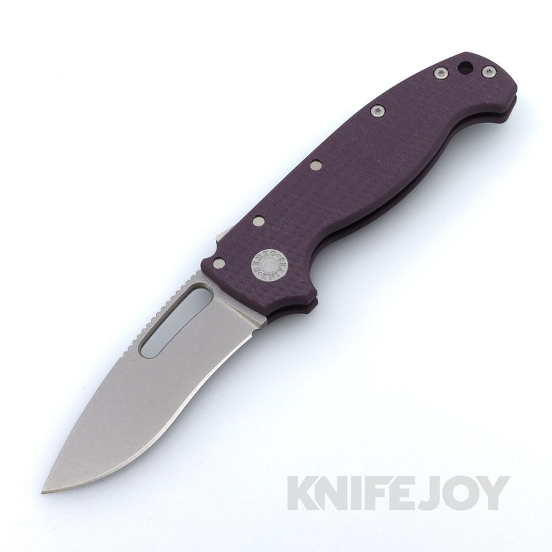 Demko Knives MG AD20S Kopis 20CV Blade with Purple G10 Big Belly Handles