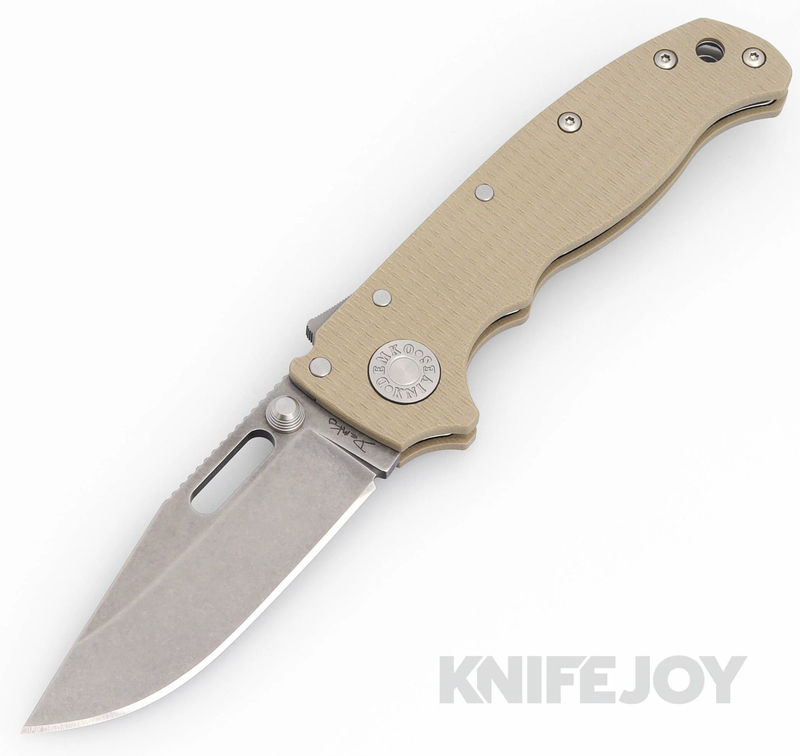 Demko Knives AD20.53VTANG10-CP 3V Clip Point Blade with Coyote Tan G10 Handles