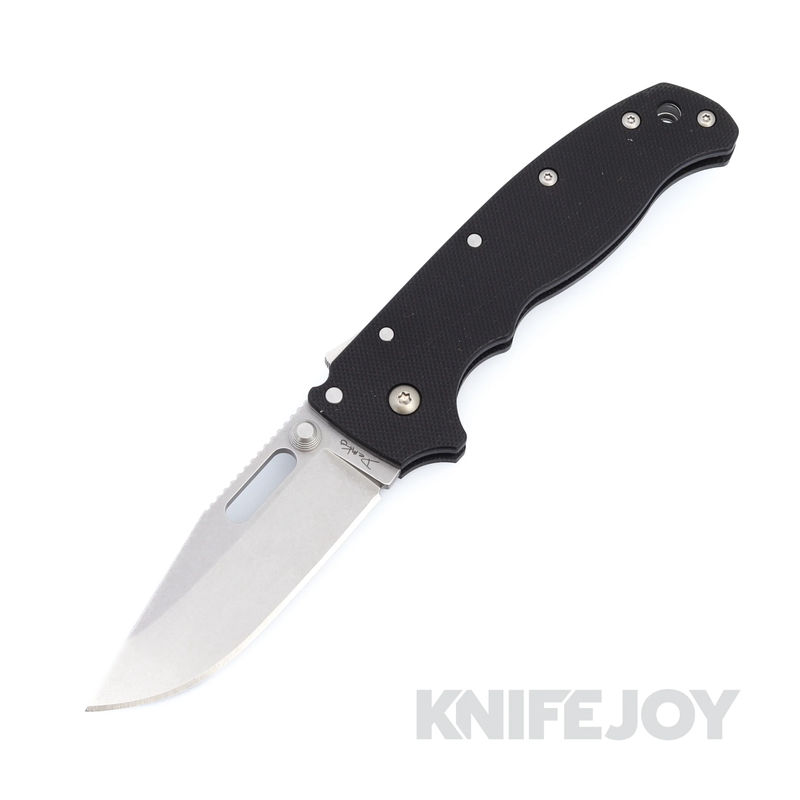 Demko Knives AD20.5D2PPBG10-CP D2 Clip Point Blade with Peel Ply Black G10 Handles