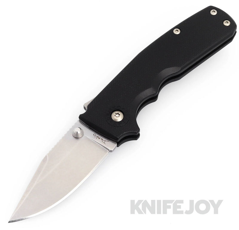 Demko Knives AD20.5SCAUS10ABLKGRN-CP Shark Cub AUS10A Clip Point Blade with Black GRN Handles