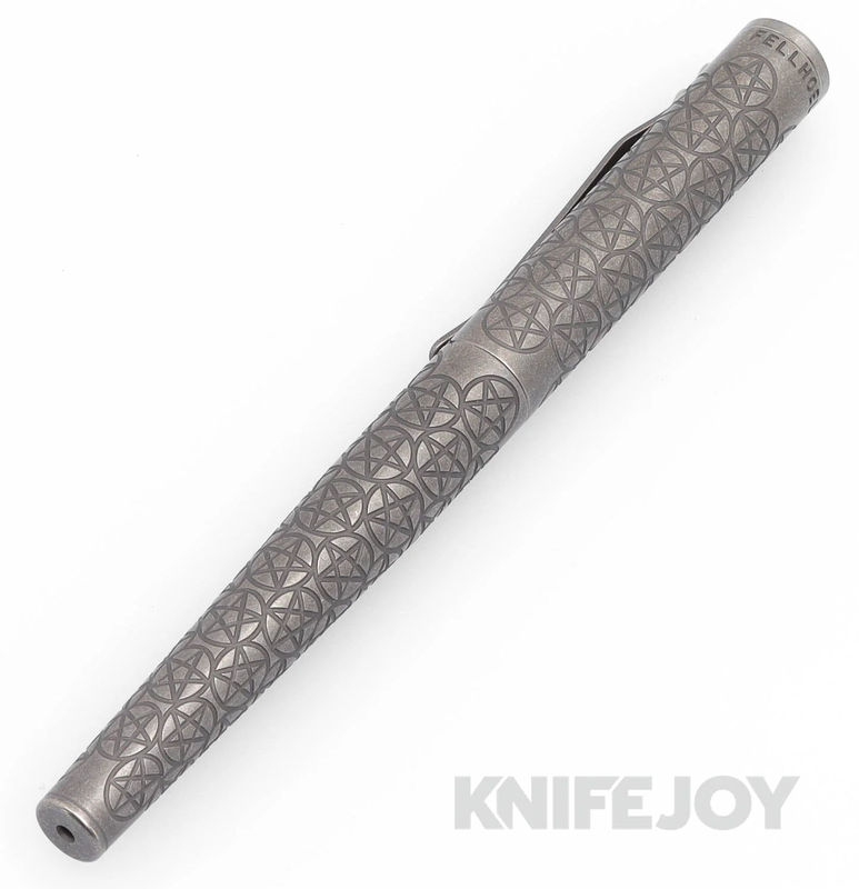 Fellhoelter The Mark 22 Black Charpie with Stonewash Titanium Engraved Pentagram MZZ