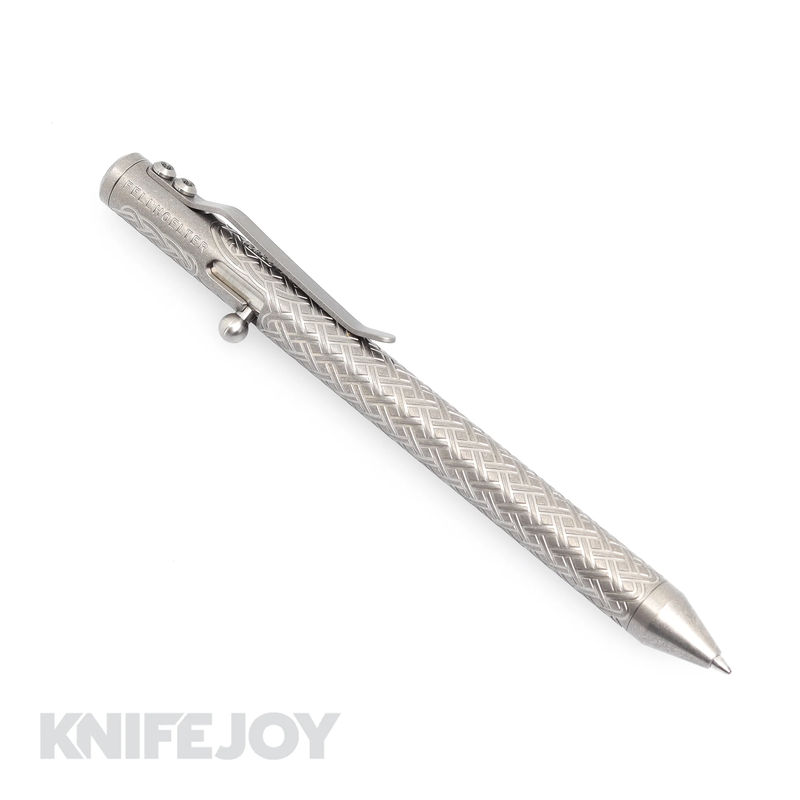 Fellhoelter TiBolt LEFTY Pen Engraved Celtic Full Titanium Pen
