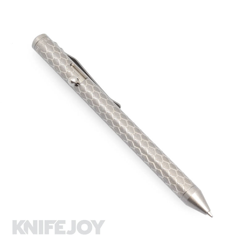 Fellhoelter TiBolt LEFTY Pen Engraved Dragon Scales Full Titanium Pen