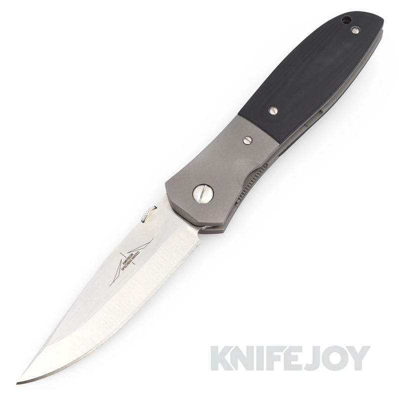 Emerson Knives Custom MV-3 Folder Satin Blade with Black Micarta Handle Scales and Ti Bolsters