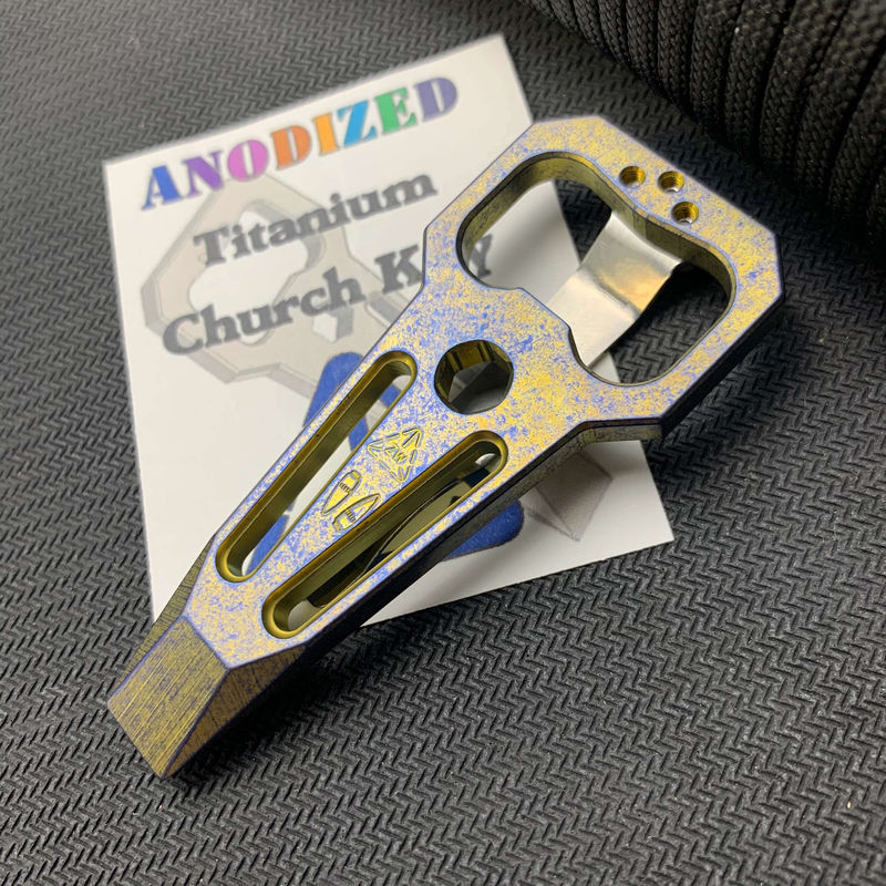 Zach Wood Custom Tools Strike Plate CK1 Titanium Anodized "Fallout Edition" Church Key Pry Bar