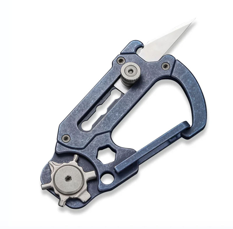 We Knife - CIVIVI Polymorph Blue Titanium Carabiner Keychain Multi-Tool
