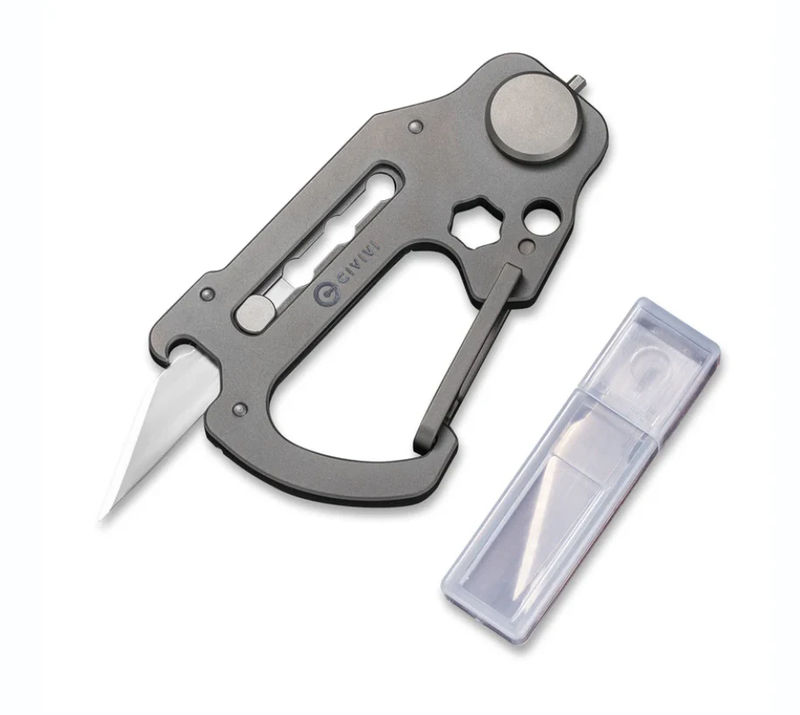 We Knife - CIVIVI Polymorph Gray Titanium Carabiner Keychain Multi-Tool