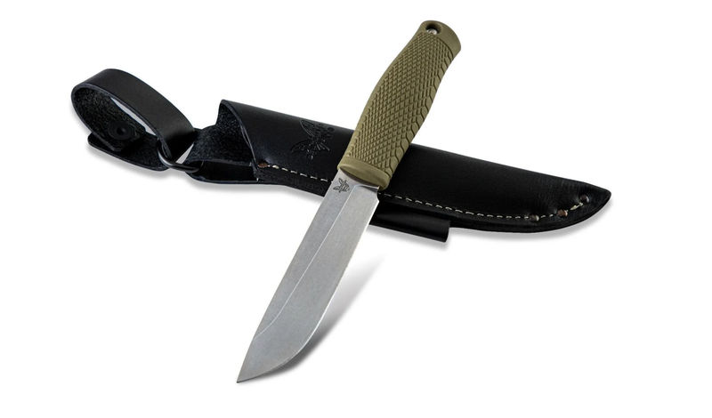 Benchmade 202 Leuku Knife Fixed Blade Ranger Green Santoprene Handle