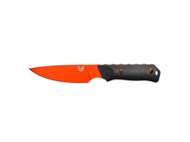 Benchmade 15600OR Raghorn Fixed Blade Orange Cerakote CruWear Blade with Carbon Fiber Handles