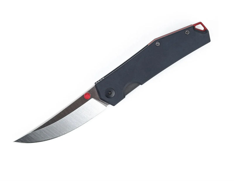GiantMouse Knives Vox/Anso ACE Clyde Linerlock Knife Satin Blade with Black Aluminum Handles