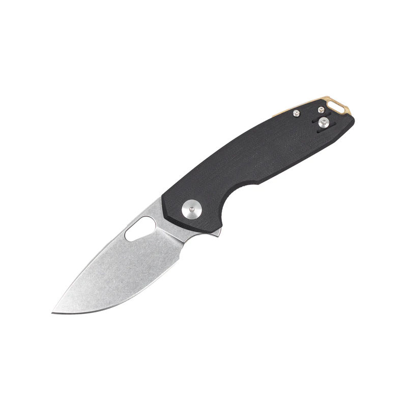 GiantMouse Knives Vox/Anso ACE Tribeca Linerlock Knife Stonewash Magnacut Blade with Black G10 Handles