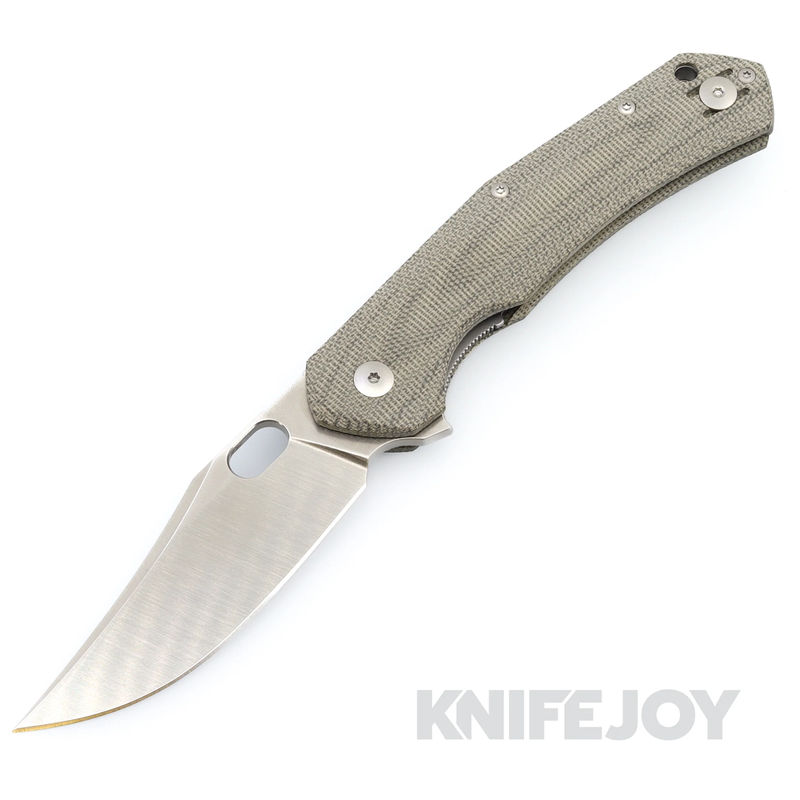 GiantMouse Knives ACE Jutland Linerlock Knife Elmax Blade with Green Micarta Handles