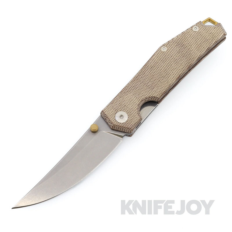GiantMouse Knives ACE Clyde Elmax Stonewashed Blade with Natural Micarta Handles