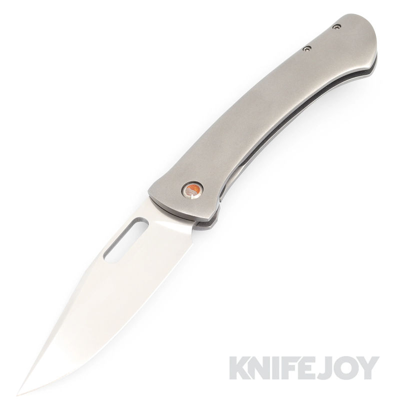 Foster SO CAL Knives Custom Swordfish Framelock Folder Hand Rubbed CPM 154 Clip Point Blade with Titanium Ceramic Blasted Handles
