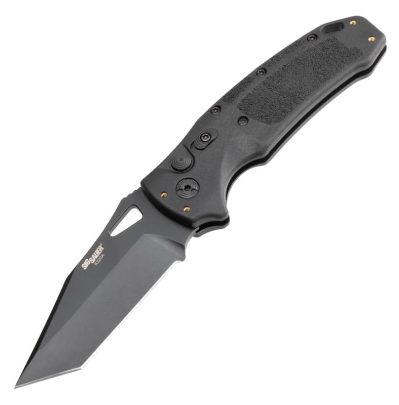 SIG Sauer by Hogue HOGK36320 K320A Nitron Automatic Folder 3.5" Tanto Blade Black Cerakote Finish Black Polymer Frame