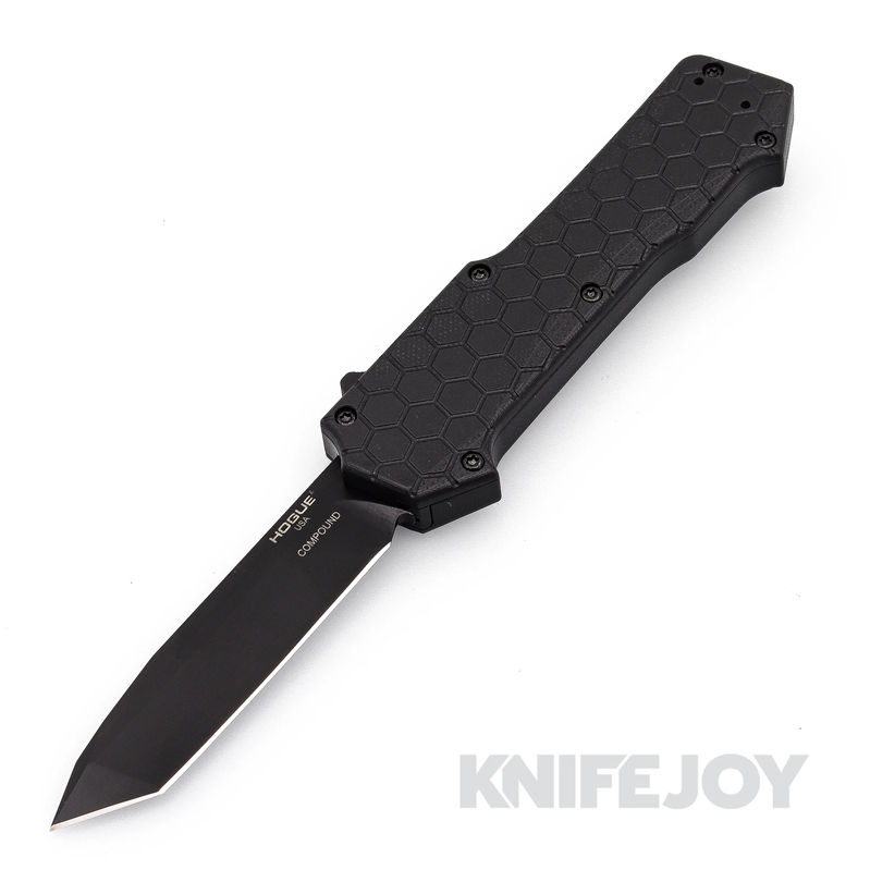 Hogue HOGK34026 Compound OTF Automatic Tanto PVD Blade with Solid Black G10 Frame