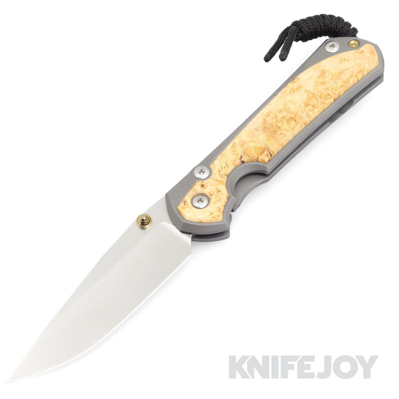 Chris Reeve Knives Large Sebenza 31 Magnacut Drop Point Blade with Box Elder Inlay Knife
