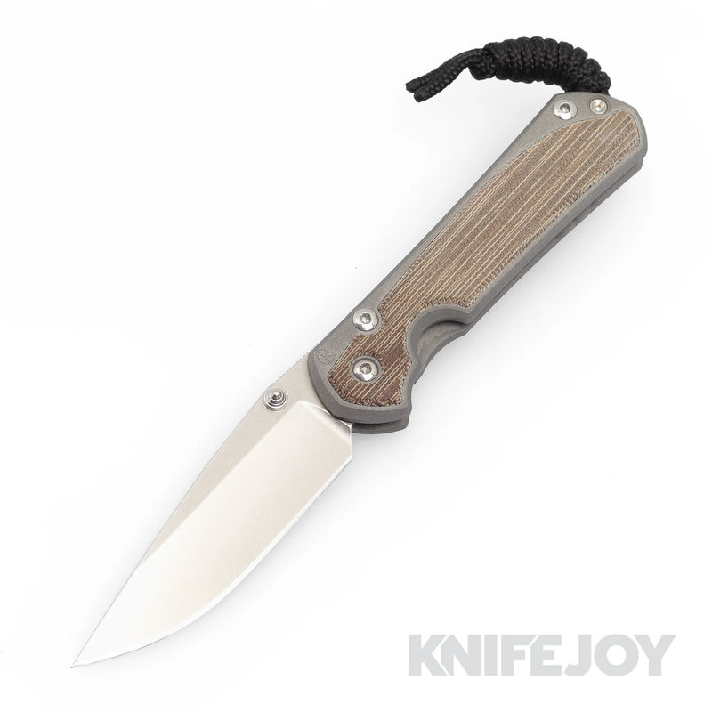 Chris Reeve Knives Small Sebenza 31 Natural Canvas Micarta Inlay Drop Point Knife