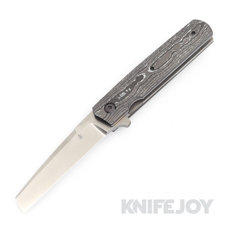 Jason Clark Custom Knives RTP Magnacut Blade with Titanium Frame/ Camo Carbon Scales