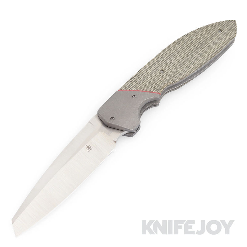 Jason Clark Custom Knives Model #16 Liner Lock Flipper CPM 154 Blade with Titanium Bolsters/ Micarta Scales