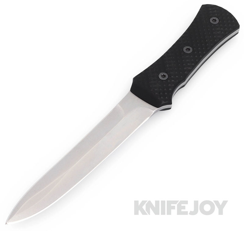 J.Watson Knives Mohora Double Edge Tanto Fixed Blade with Black Diamond G10 Handles Ambi Sheath