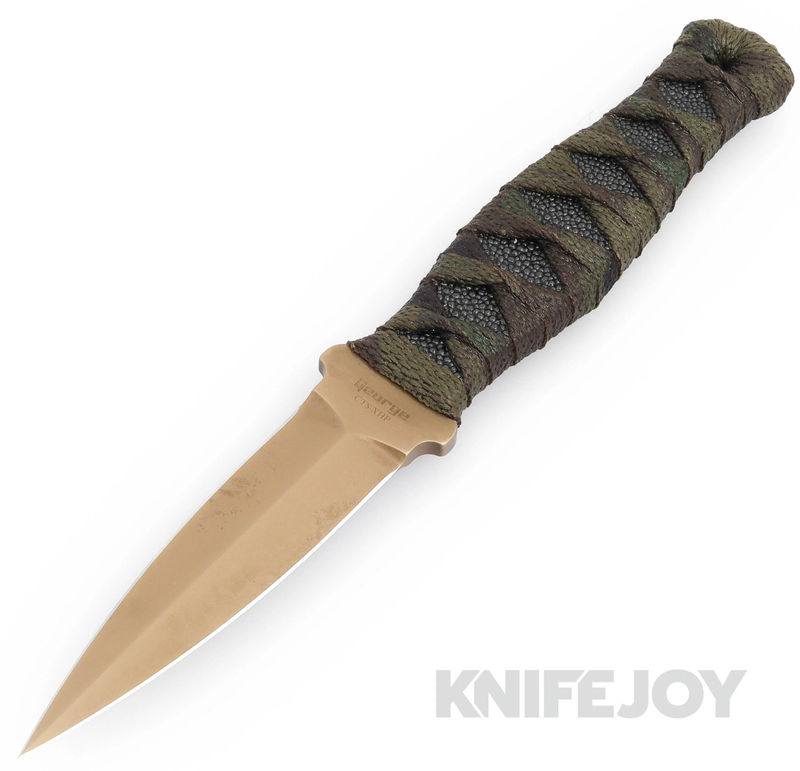 J.Watson / Les George Collab Fixed Blade Cerakote with Camo Full Cord Wrapped Handles