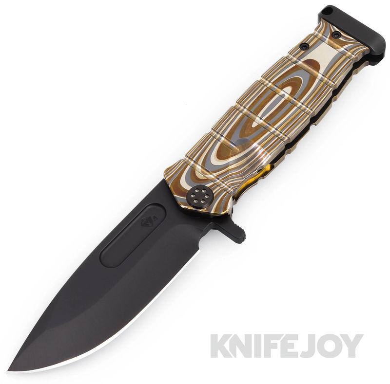 Medford Knives USMC FF S45VN DLC Blade with Multi G10 Handles/ Black Hardware/ DLC w/ Brz Flats Clip