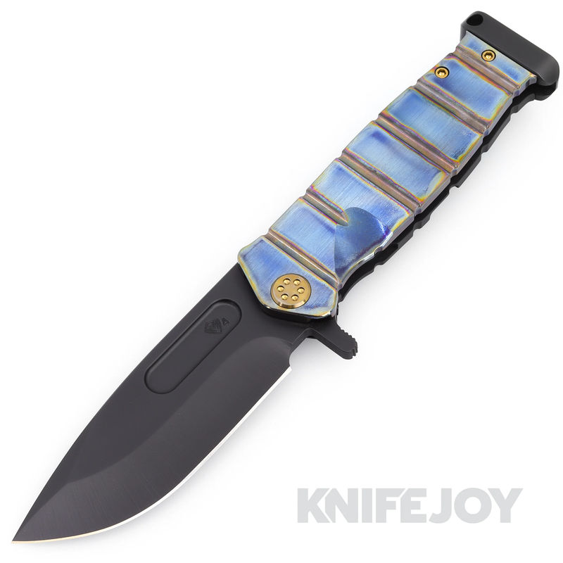 Medford Knives USMC FF S45VN DLC Blade with Flamed Various Patterns Handles/ DLC Spring/ Brz Hardware/ Flamed Clip