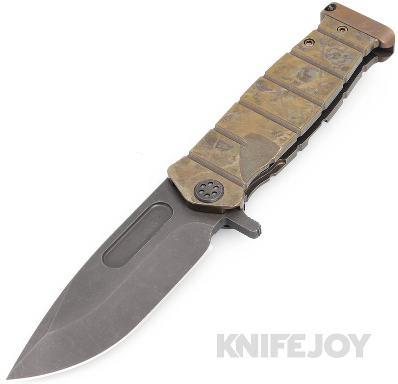 Medford Knives USMC FF S45VN Acid Distressed Blade with Scorched Earth Handle/ Distressed PVD Hardware and Clip