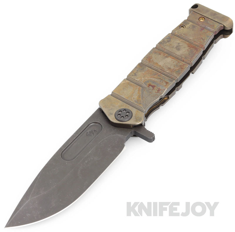 Medford Knives USMC FF S45VN Acid Distressed Blade with Scorched Earth Handle/ Distressed PVD Hardware and Clip