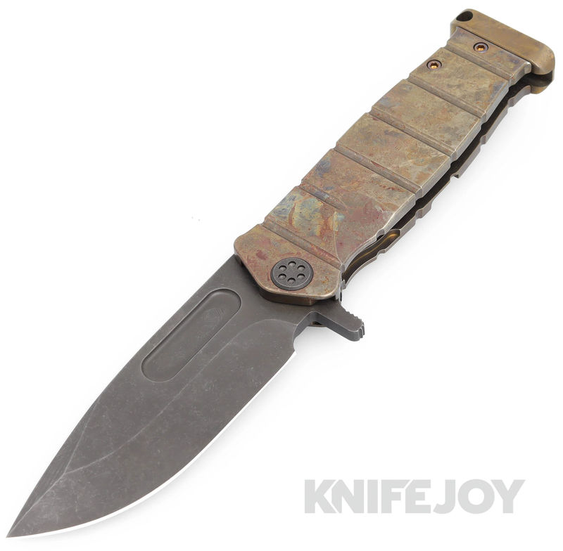Medford Knives USMC FF S45VN Acid Distressed Blade with Scorched Earth Handle/ Distressed PVD Hardware and Clip